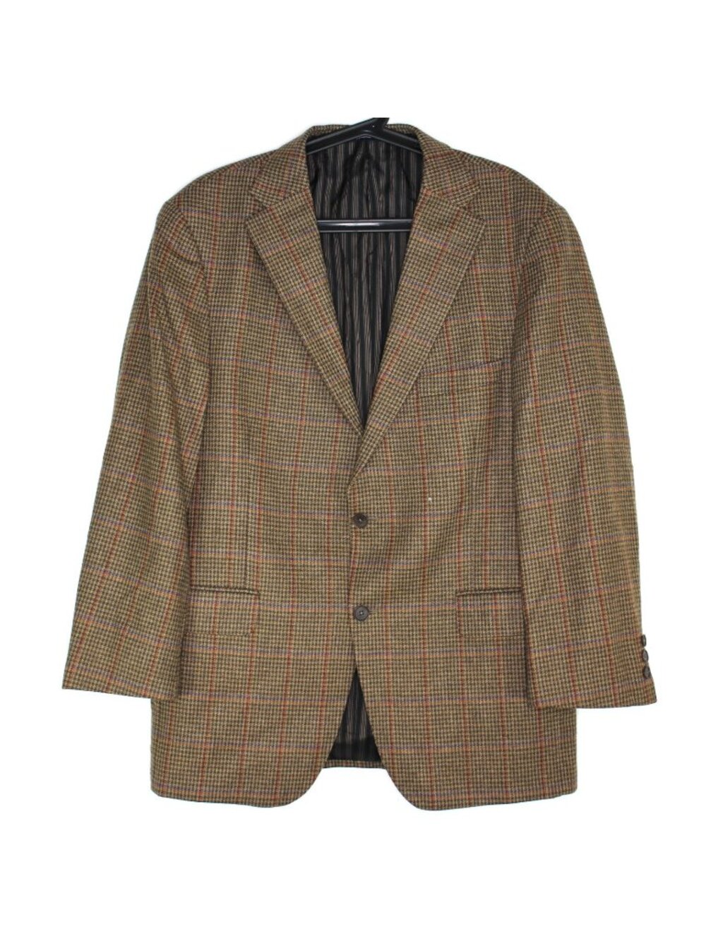 Vintage Coppley Mens 42 R Houndstooth Plaid Preppy 2 Button Blazer O999